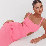 Piera Cut-Out Waist Maxi Dress Hot Pink