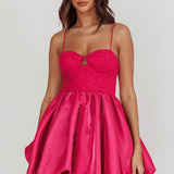 Lucia Bubble Skirt Mini Dress Hot Pink