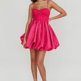 Lucia Bubble Skirt Mini Dress Hot Pink