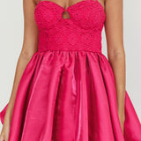 Lucia Bubble Skirt Mini Dress Hot Pink