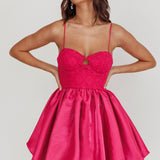 Lucia Bubble Skirt Mini Dress Hot Pink