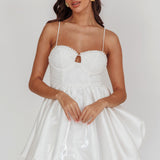 Lucia Bubble Skirt Mini Dress White