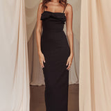 This Magic Moment Bow Bust Midi Dress Black