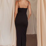 This Magic Moment Bow Bust Midi Dress Black