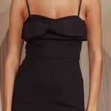This Magic Moment Bow Bust Midi Dress Black