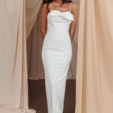 This Magic Moment Bow Bust Midi Dress White
