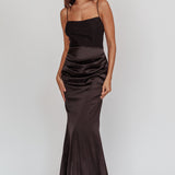 Morella Draped Waist Maxi Dress Black