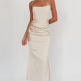 Morella Draped Waist Maxi Dress Champagne