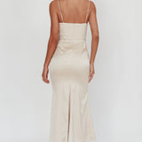 Morella Draped Waist Maxi Dress Champagne