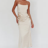 Morella Draped Waist Maxi Dress Champagne