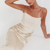 Morella Draped Waist Maxi Dress Champagne