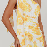Kenny One Shoulder Tiered Maxi Dress Yellow