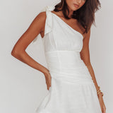 Kenny One Shoulder MIni Dress White