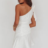 Kenny One Shoulder MIni Dress White