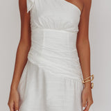 Kenny One Shoulder MIni Dress White