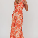 Madara Lace-Up Back Maxi Dress Orange