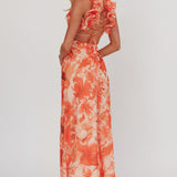Madara Lace-Up Back Maxi Dress Orange