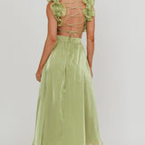 Madara Lace-Up Back Maxi Dress Sage
