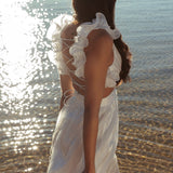 Madara Lace-Up Back Maxi Dress White