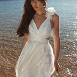 Madara Lace-Up Back Maxi Dress White