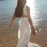 Madara Lace-Up Back Maxi Dress White