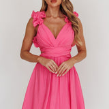 Madara Lace-Up Back Mini Dress Hot Pink