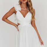 Madara Lace-Up Back Mini Dress White