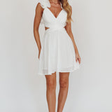Madara Lace-Up Back Mini Dress White