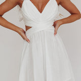 Madara Lace-Up Back Mini Dress White