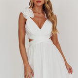 Madara Lace-Up Back Mini Dress White