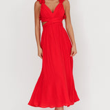Madara Laced Back Ruffle Dress Red