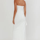 Cha Cha Strapless Thigh Split Dress White