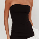 Cha Cha Strapless Thigh Split Dress Black/White