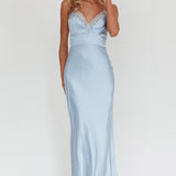 Summer Of Love Lace Trim Maxi Dress Blue