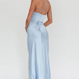 Summer Of Love Lace Trim Maxi Dress Blue