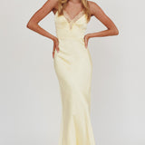 Summer Of Love Lace Trim Maxi Dress Lemon
