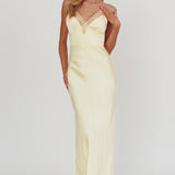 Summer Of Love Lace Trim Maxi Dress Lemon