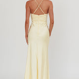 Summer Of Love Lace Trim Maxi Dress Lemon