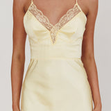 Summer Of Love Lace Trim Maxi Dress Lemon