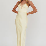 Summer Of Love Lace Trim Maxi Dress Lemon