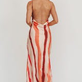 Blondine Cowl Bust Split Maxi Dress Peach