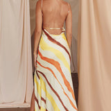 Blondine Cowl Bust Split Maxi Dress Yellow