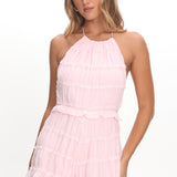 Hannita Smocked Halter Romper Pink