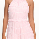 Hannita Smocked Halter Romper Pink