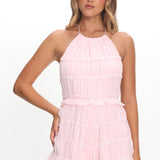 Hannita Smocked Halter Romper Pink