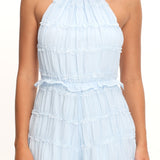 Hannita Smocked Halter Romper Blue