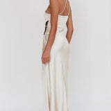 Tarly Lace Waist One-Shoulder Maxi Dress Champagne