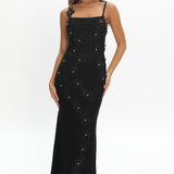 Like I'm Dreaming Floral Pearl Maxi Dress Black