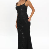 Like I'm Dreaming Floral Pearl Maxi Dress Black