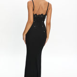 Like I'm Dreaming Floral Pearl Maxi Dress Black